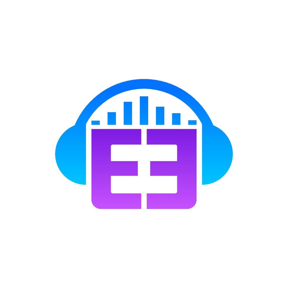 Music modern logo template with futuristic gradient colors and clean vector eps format