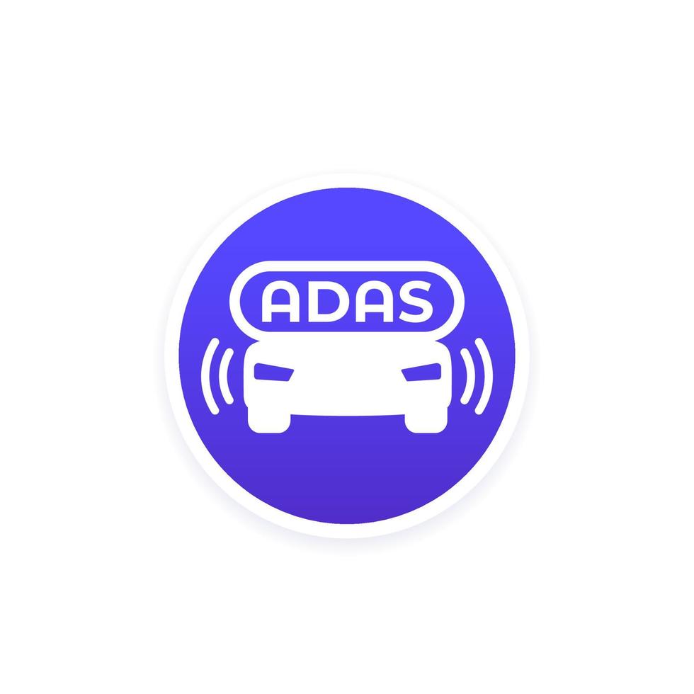 Advanced driver-assistance system icon, vector design