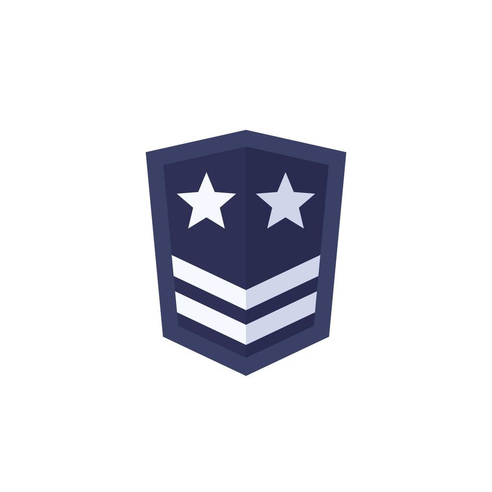 rango militar, ícono del ejército con estrellas vector