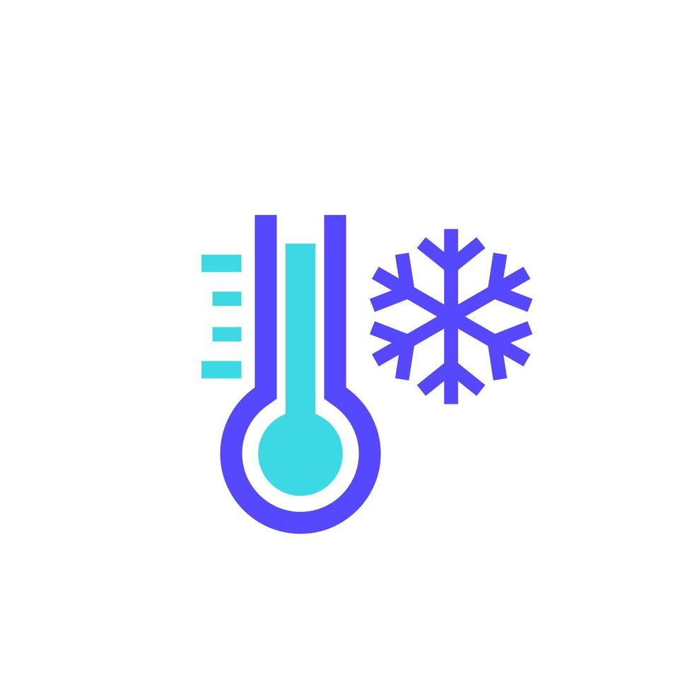 icono de baja temperatura en blanco vector