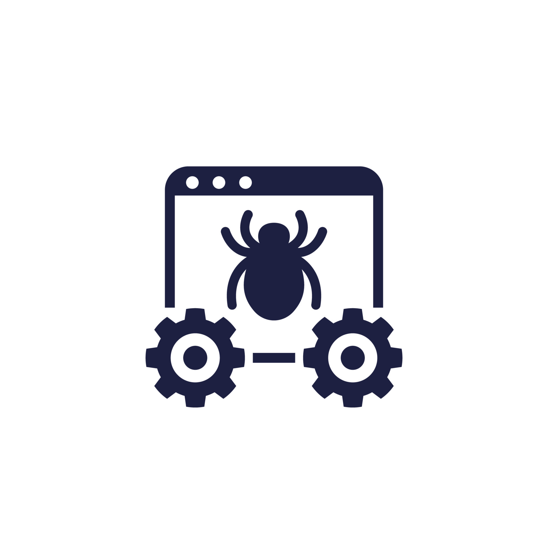 Debugging, searching for bugs icon on white 17613316 Vector Art at Vecteezy