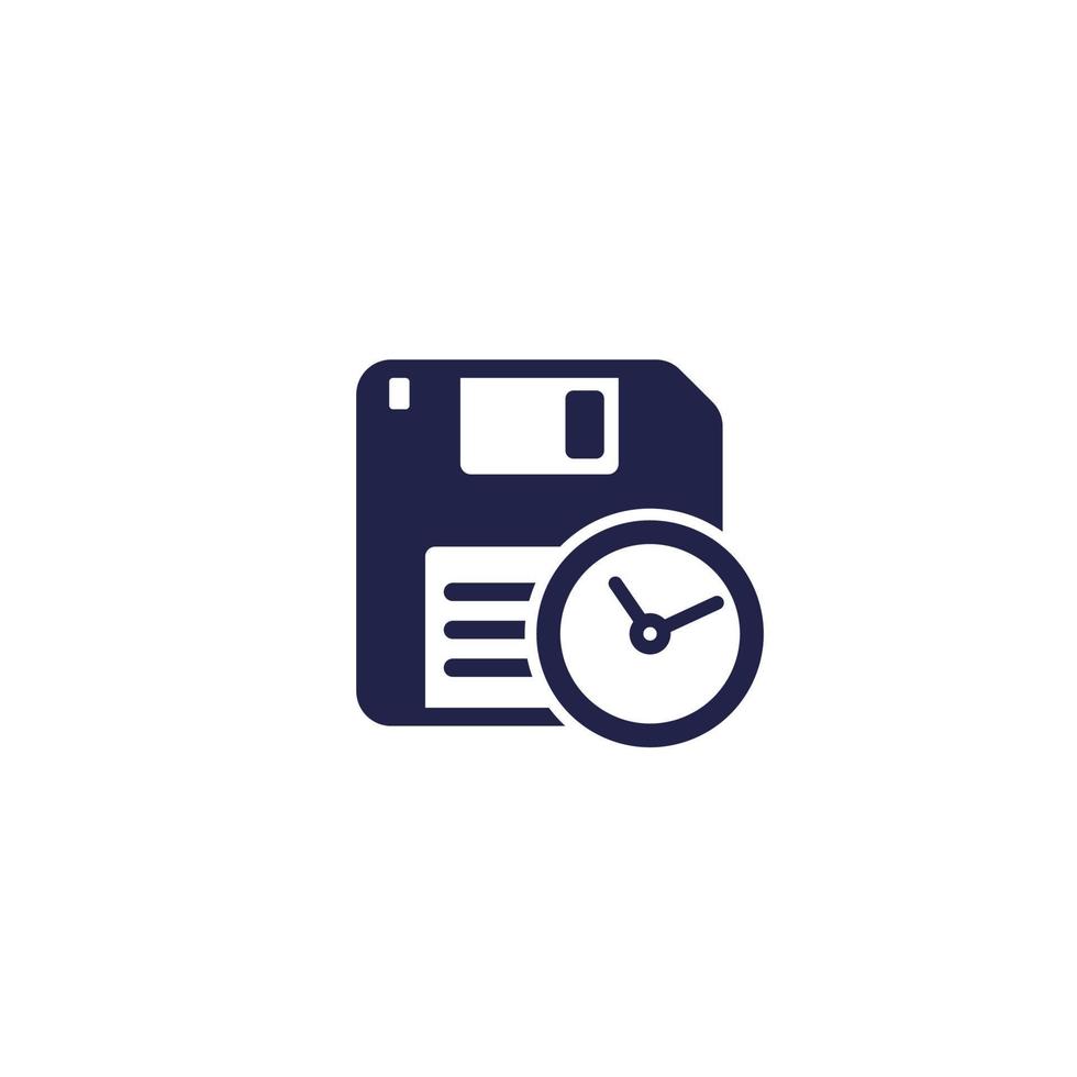 backup time icon with a floppy disk vector