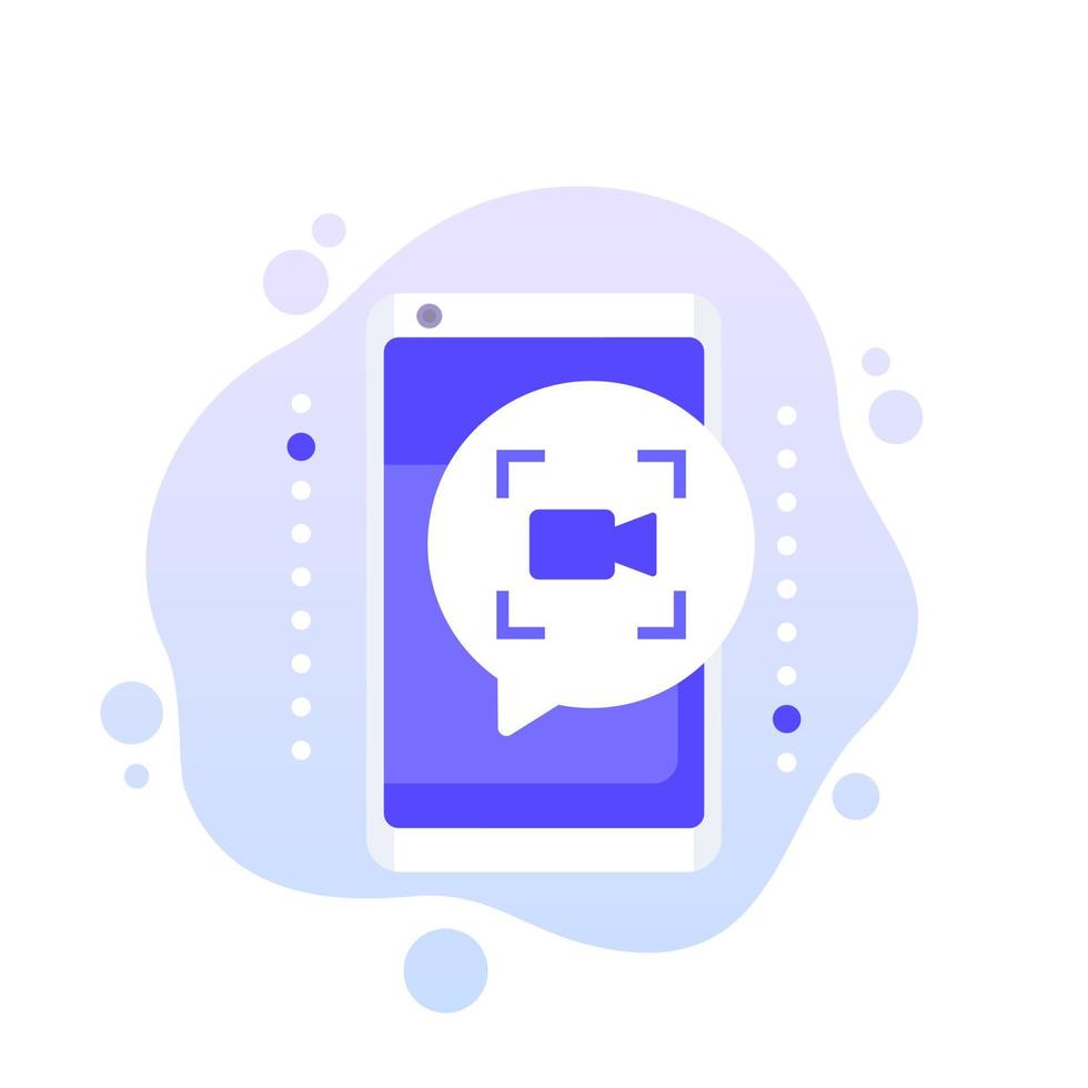 screen recording icon with a smart phone vector