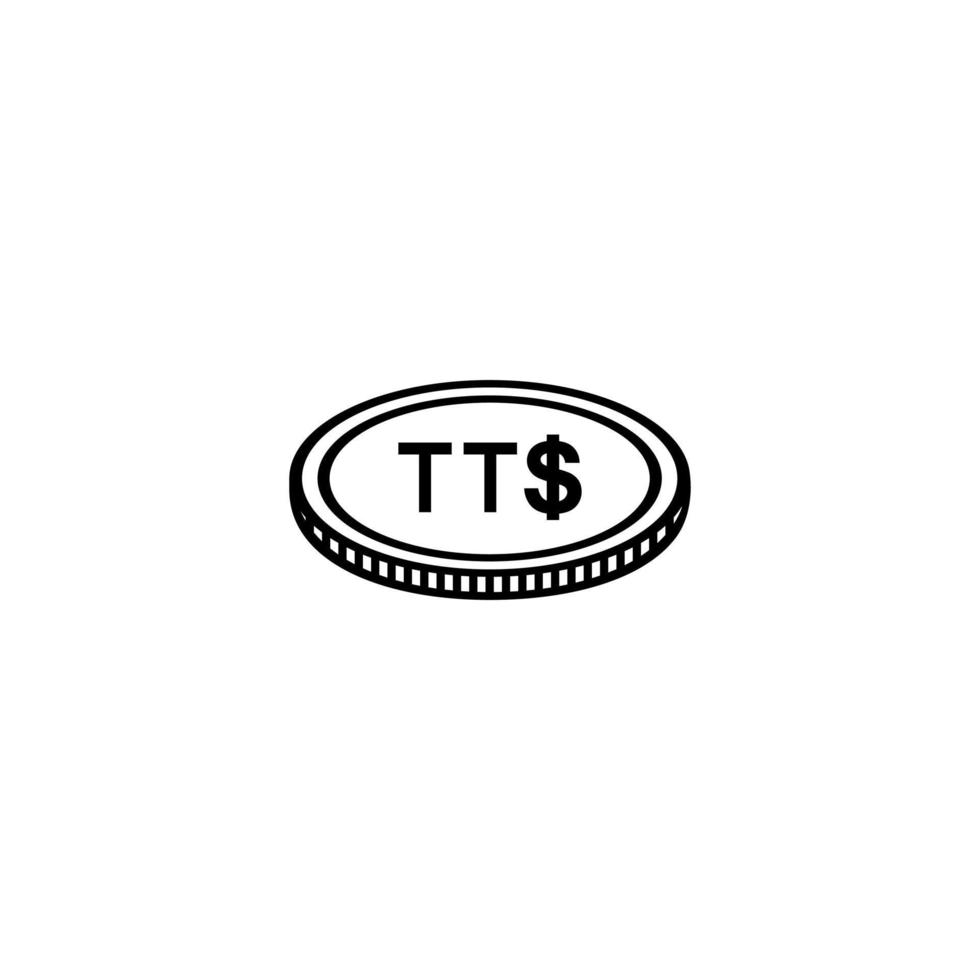 símbolo de moneda de trinidad y tobago, icono de dólar de trinidad y tobago, signo ttd. ilustración vectorial vector