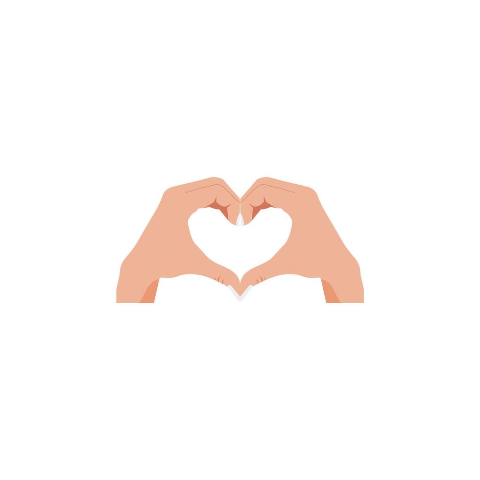 Hands making or formatting a heart love symbol icon vector