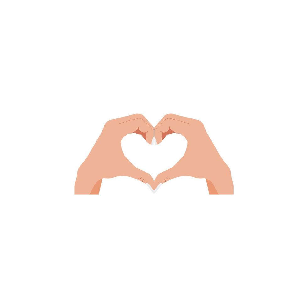 Hands making or formatting a heart love symbol icon vector