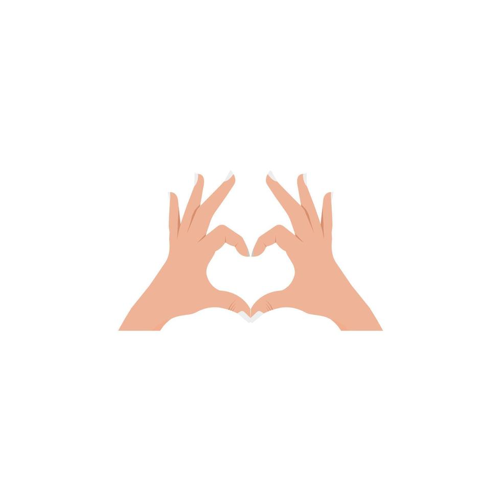 Hands making or formatting a heart love symbol icon vector