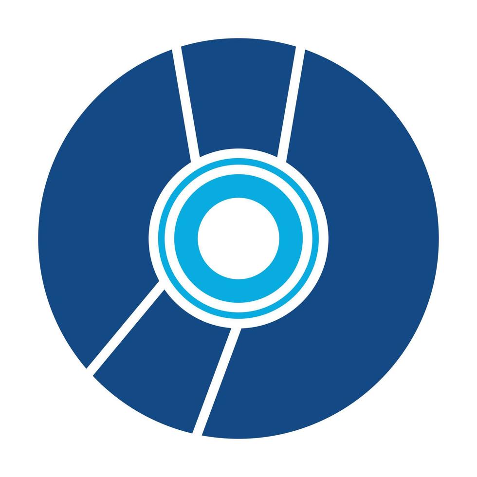 icono de dos colores de glifo de blu ray vector