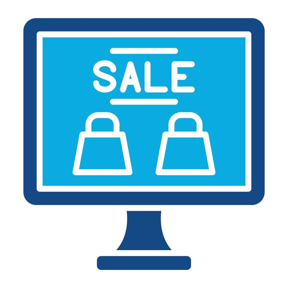 Online Sale Glyph Two Color Icon vector