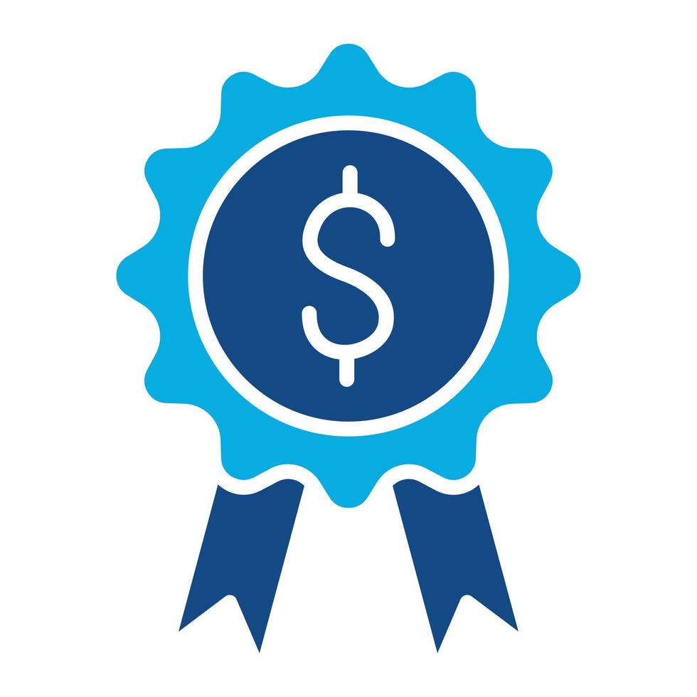 Money Badge Glyph Two Color Icon vector