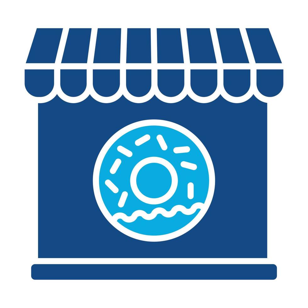 Donut Shop Glyph Two Color Icon vector