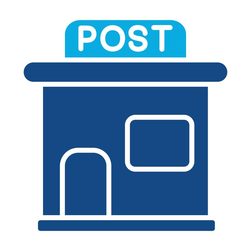 icono de dos colores de glifo de oficina de correos vector