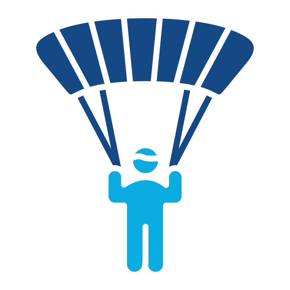 Sky Diver Glyph Two Color Icon vector