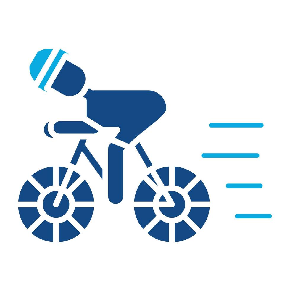 Cycling Person Glyph Two Color Icon vector