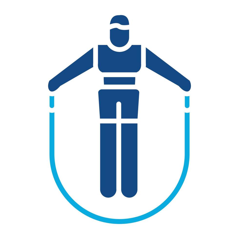 Person skipping rope Glyph Two Color Icon vector
