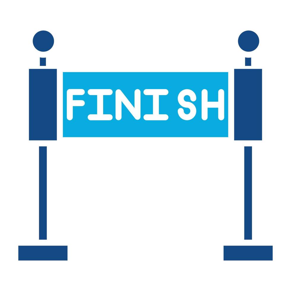 Race Finish Glyph Two Color Icon vector