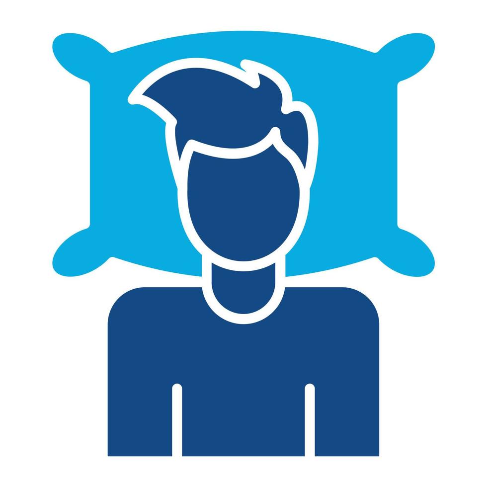 Lying Down Glyph Two Color Icon vector