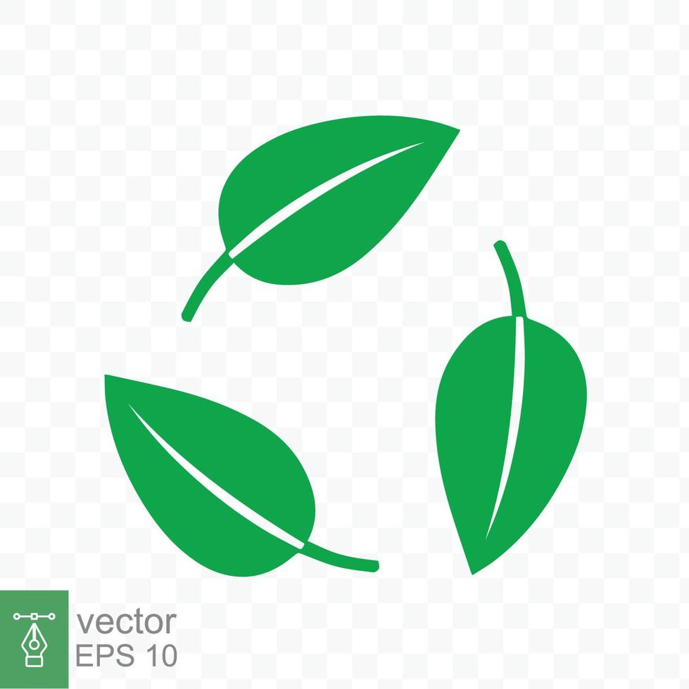 icono de reciclaje. logotipo de círculo de hoja verde, símbolo de paquete libre de plástico reciclable biodegradable, plantilla de producto ecológica. ilustración vectorial aislada. eps 10. vector