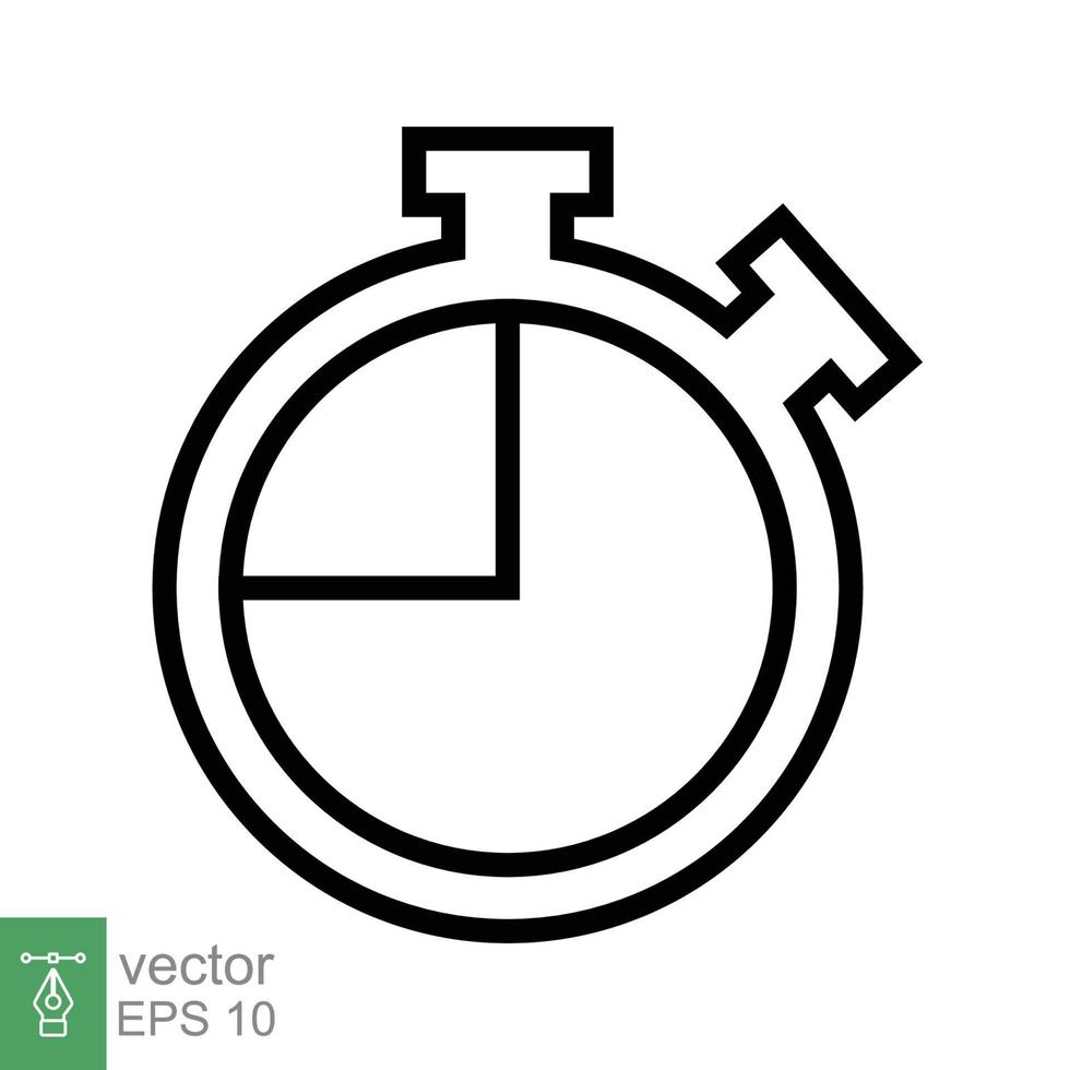 icono de cronómetro. estilo de esquema simple. símbolo del temporizador, reloj, cuenta regresiva, concepto de tiempo de velocidad. ilustración de vector de línea aislada sobre fondo blanco. eps 10.