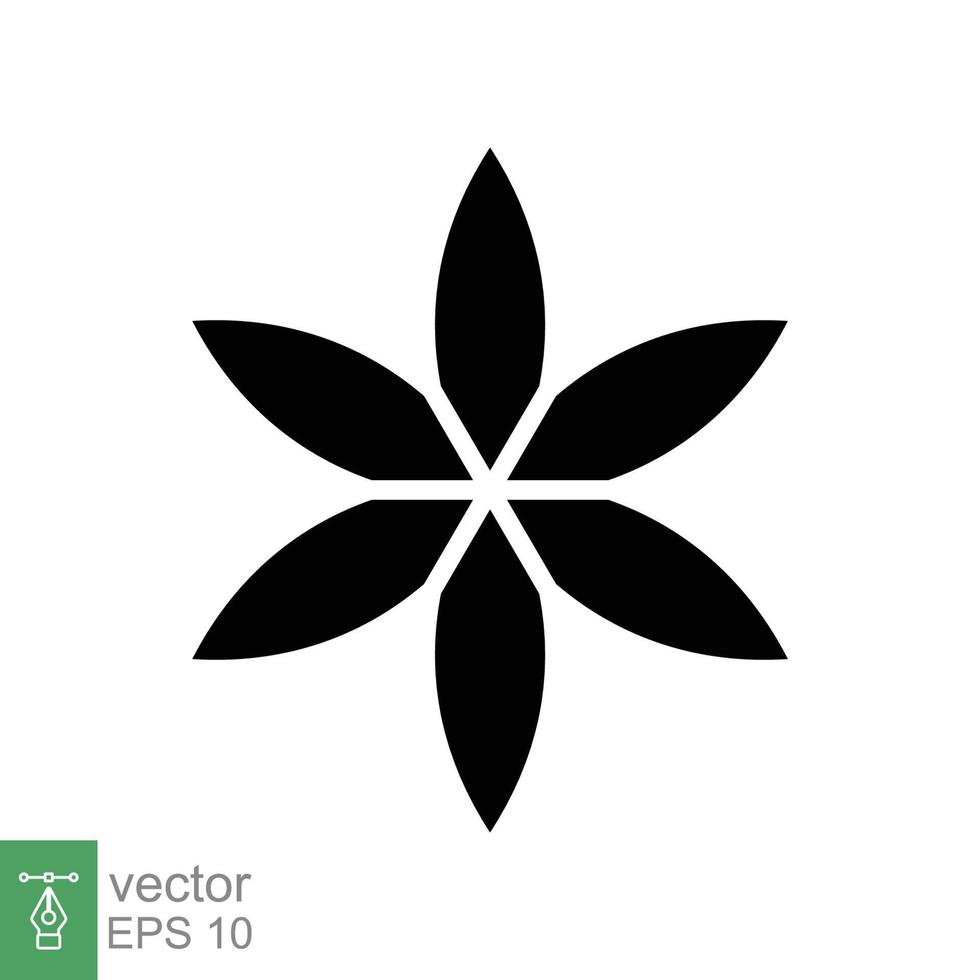 icono de loto. estilo sólido simple. símbolo de armonía, flor de spa relajante, pétalo, hoja, flor, concepto de planta natural. signo de silueta. ilustración de vector de glifo aislado sobre fondo blanco. eps 10.