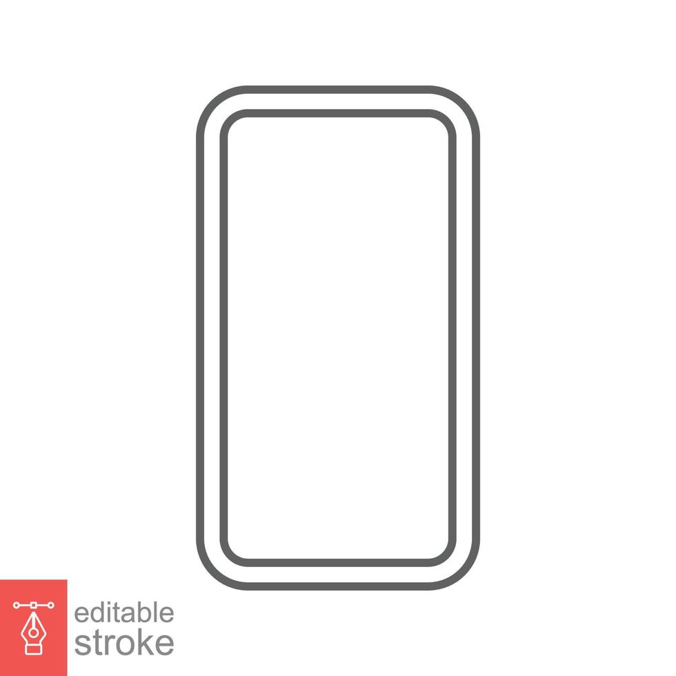 Smartphone icon. Simple outline style. Phone, cell, smart cellular, cellphone, app screen, gadget, device for application, technology concept. Thin line vector illustration. Editable stroke EPS 10.