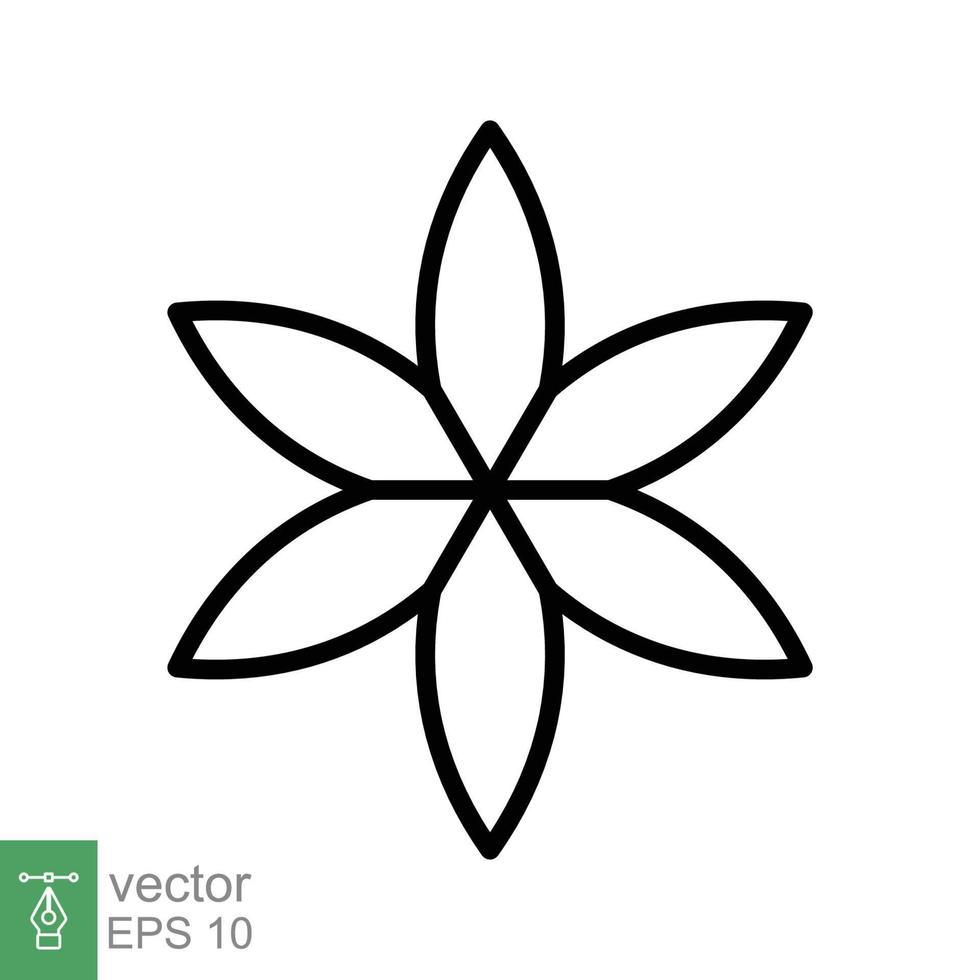 icono de loto. estilo de esquema simple. símbolo de armonía, flor de spa relajante, pétalo, hoja, flor, concepto de planta natural. ilustración de vector de línea delgada aislada sobre fondo blanco. eps 10.