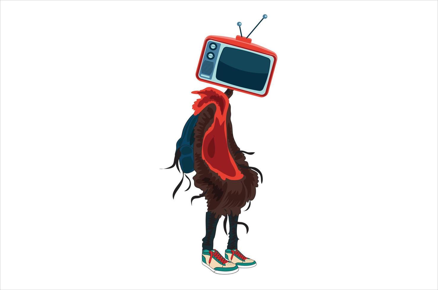 tv hombre mascota vector, ilustración, camisetas vector