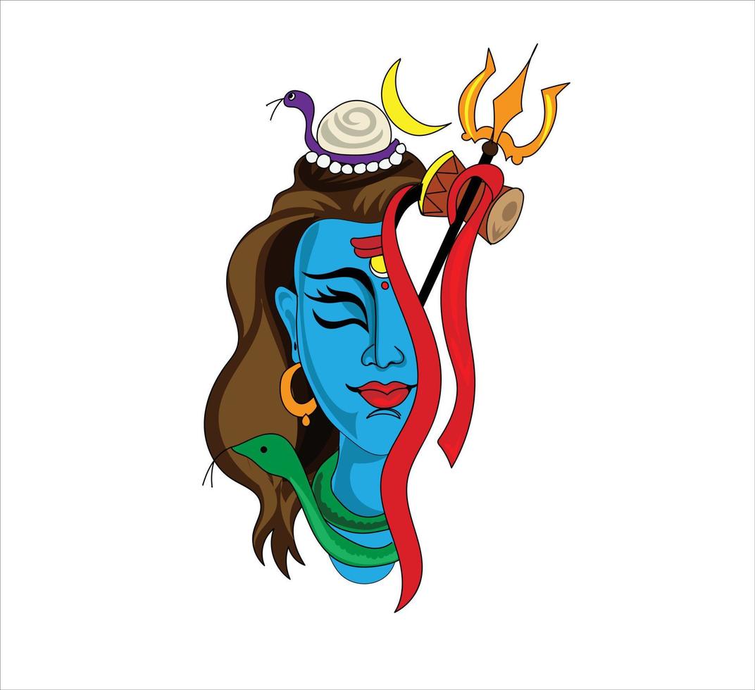 Lord Shiva Sitting Mountain Meditating Worship vector