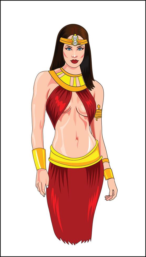 egyption beautiful girl vector illustration