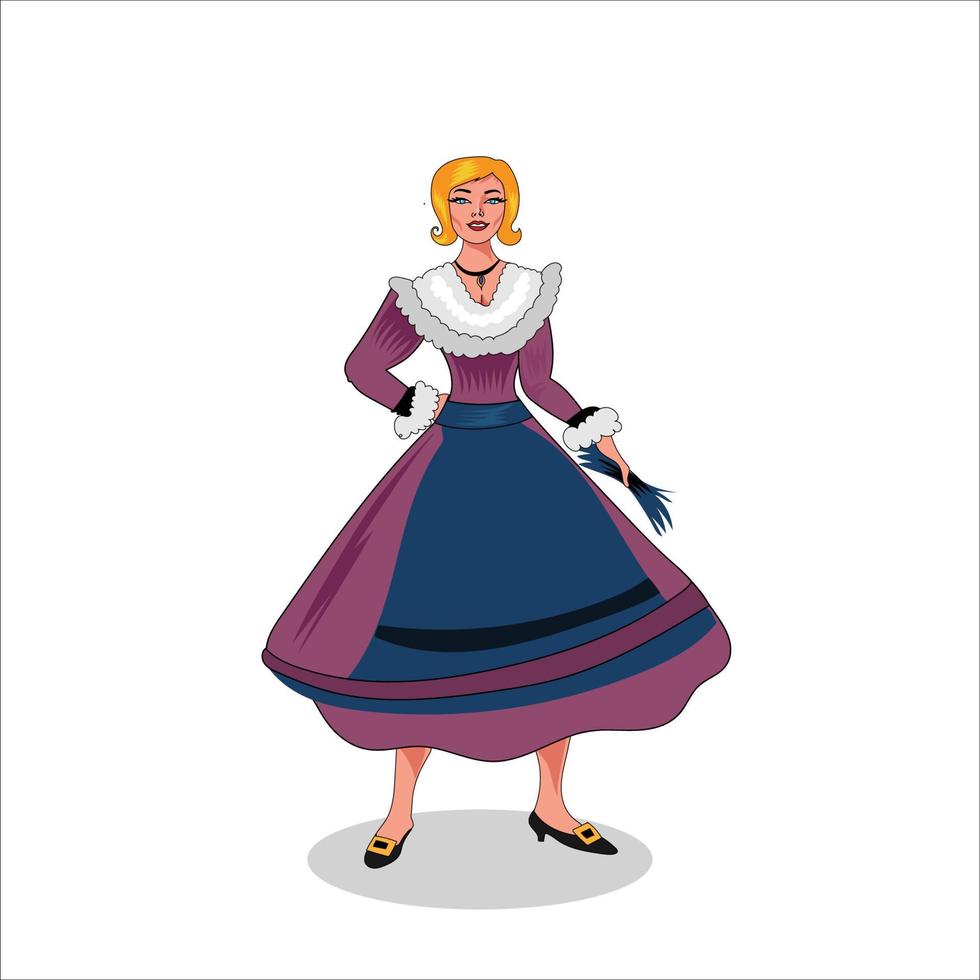 A girl from Limoges, with white background vector