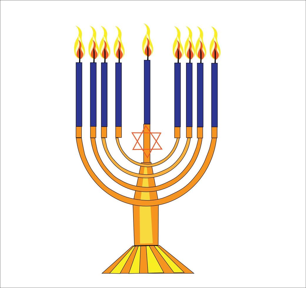 hanukkah vector illustration on whie background