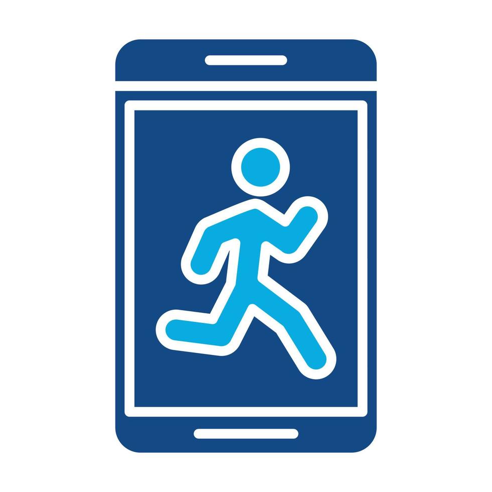 Jogging Glyph Two Color Icon vector