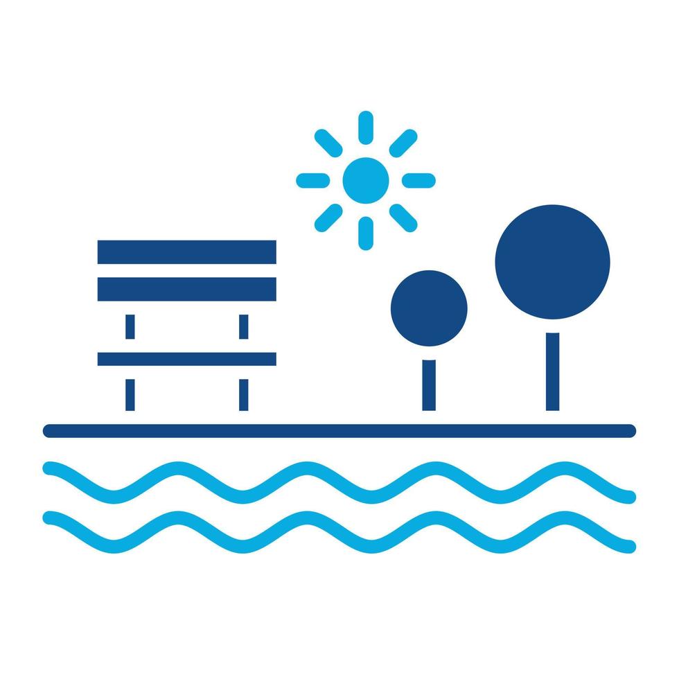 Lake Glyph Two Color Icon vector