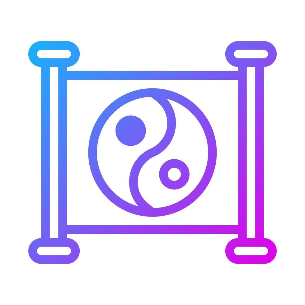 yin yang duocolor púrpura estilo ilustración vector icono chino año nuevo perfecto.