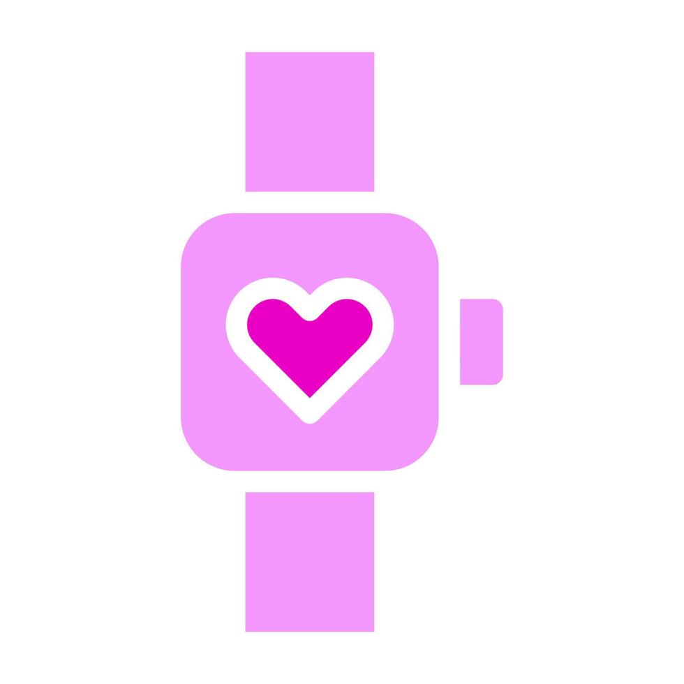 reloj icono de san valentín estilo rosa sólido ilustración vector e icono de logotipo perfecto.