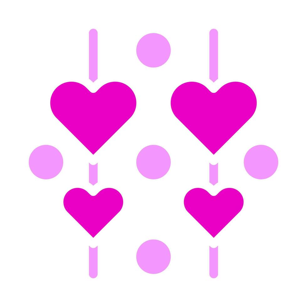 decoration valentine icon solid pink style illustration vector and logo icon perfect.