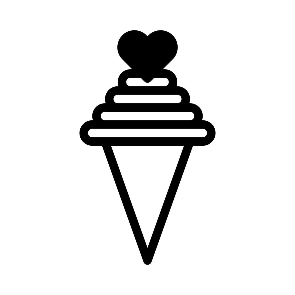 ice cream dualtone black valentine illustration vector icon perfect.