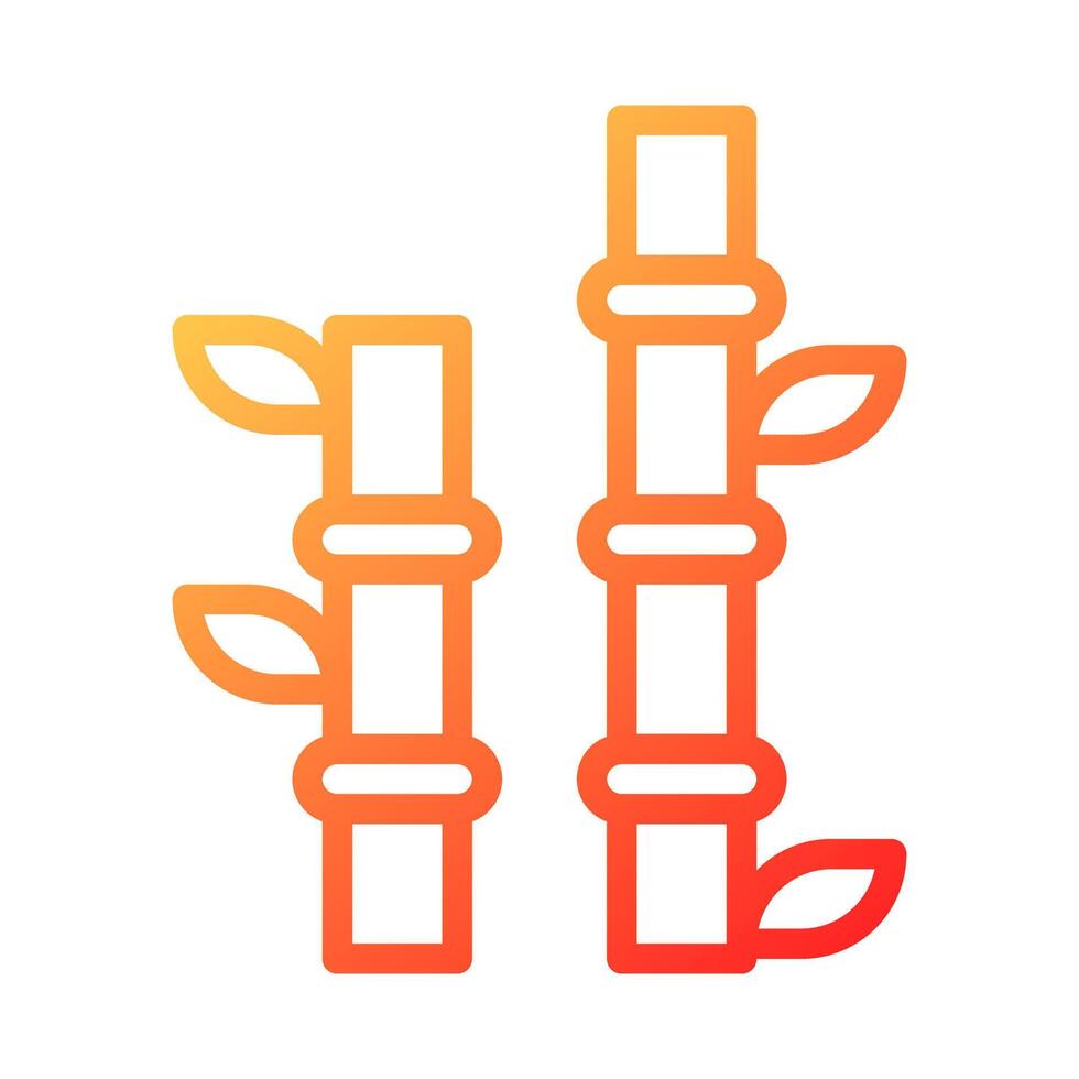 bamboo duocolor red style illustration vector icon chinese new year perfect.