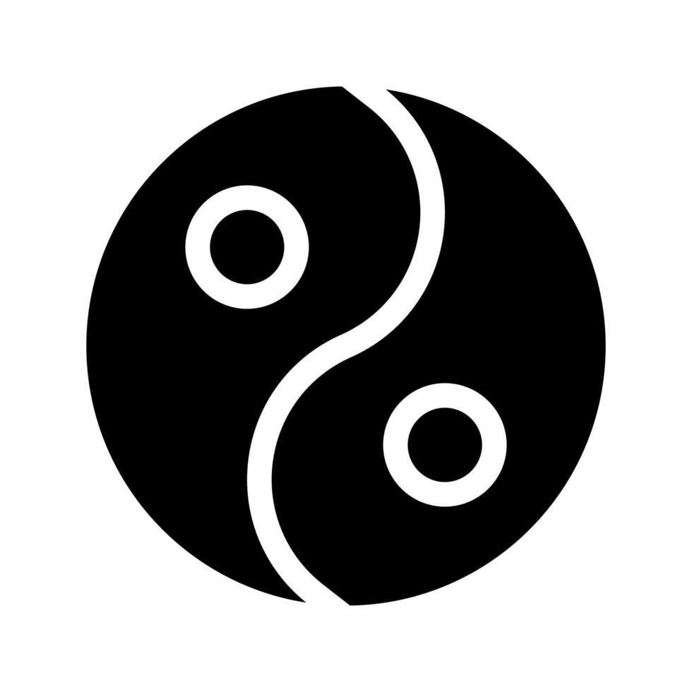 yin y yang estilo de icono sólido año nuevo chino ilustración vectorial perfecto. vector