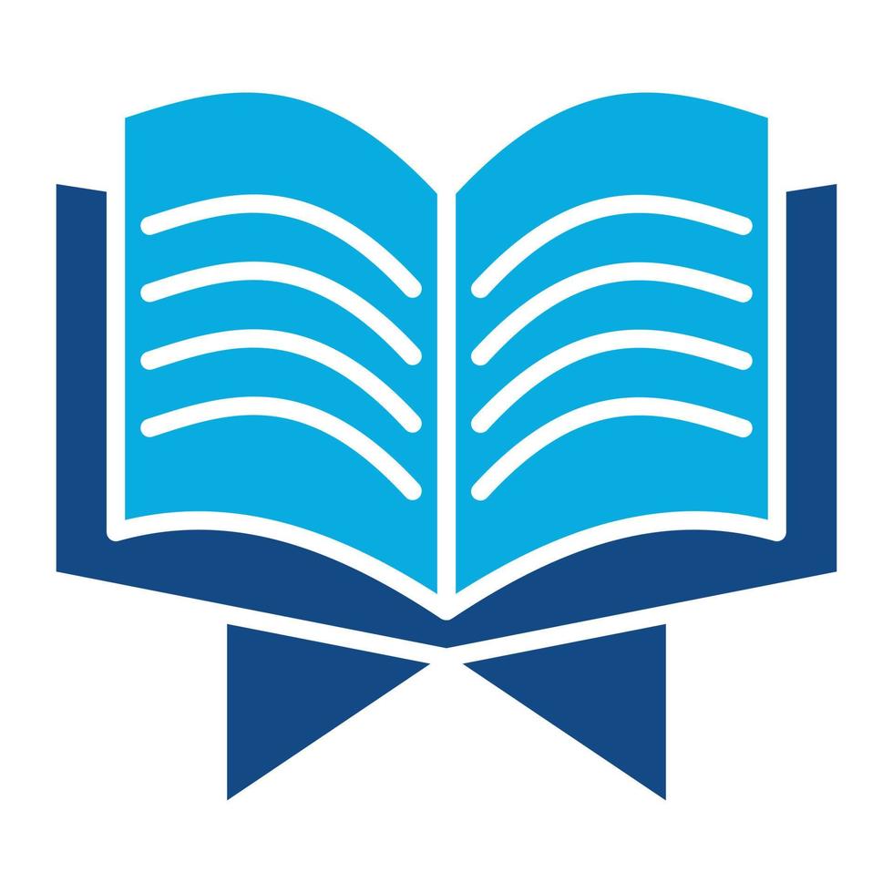 Open Quran Glyph Two Color Icon vector