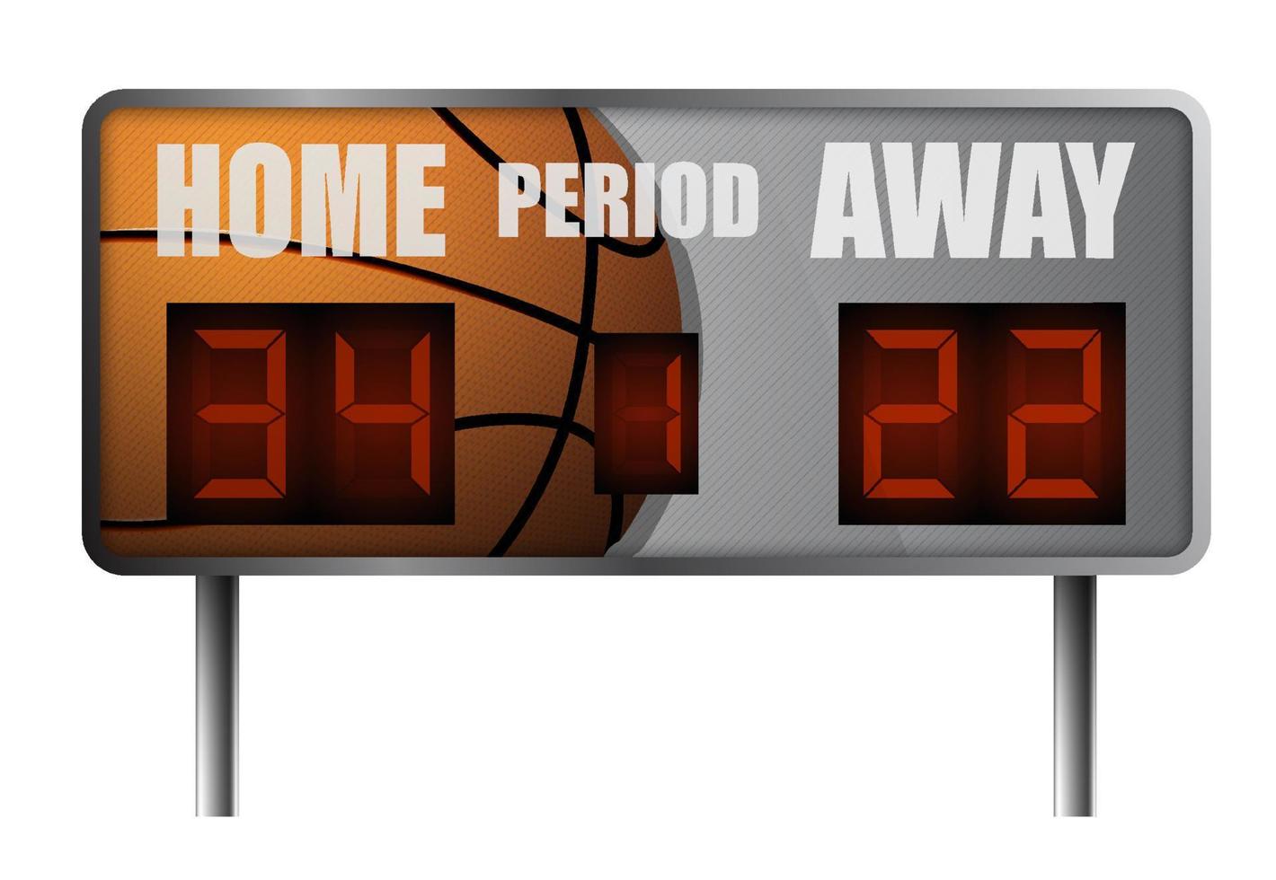 realistic electronic sports scoreboard for basketball. Score on board during match on field. Team sports. Active lifestyle. Vector
