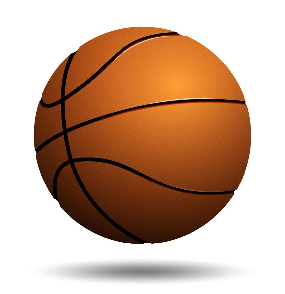 pelota deportiva realista para baloncesto sobre fondo blanco. Deportes de equipo. vector aislado