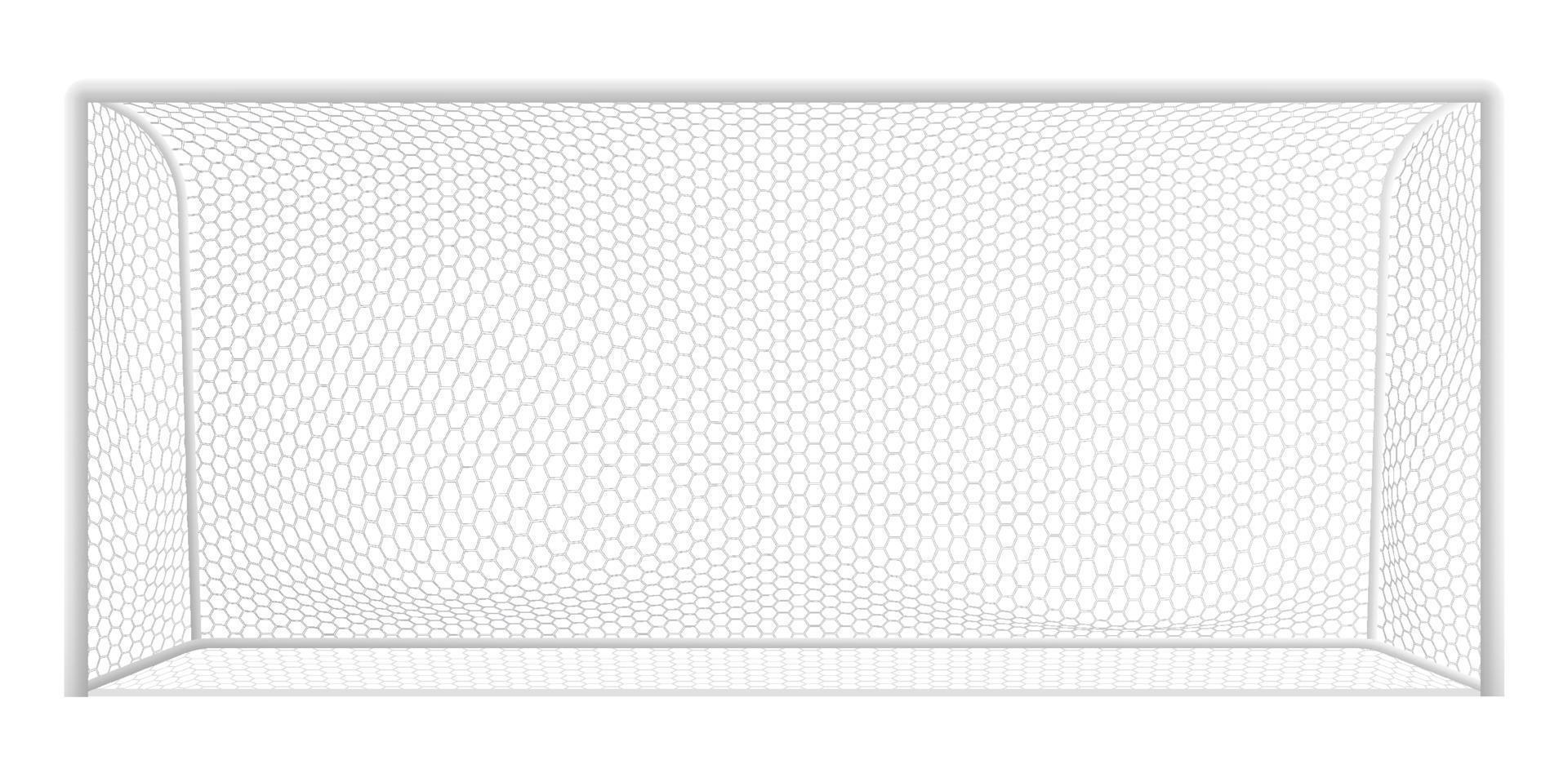 realistic football goal with hexagonal net fluttering in wind. Team sports. Active lifestyle. Vector