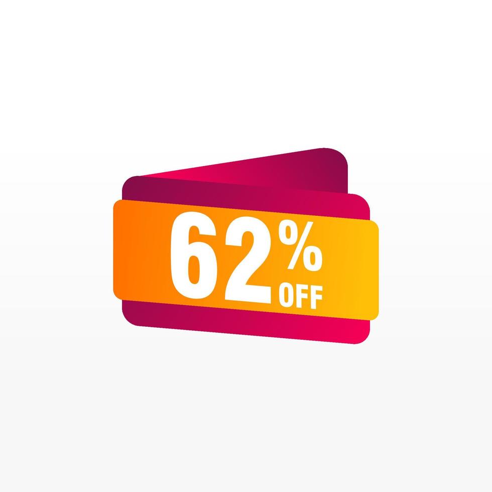 62 discount, Sales Vector badges for Labels, , Stickers, Banners, Tags, Web Stickers, New offer. Discount origami sign banner.