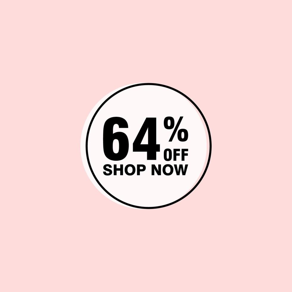 64 discount, Sales Vector badges for Labels, , Stickers, Banners, Tags, Web Stickers, New offer. Discount origami sign banner.