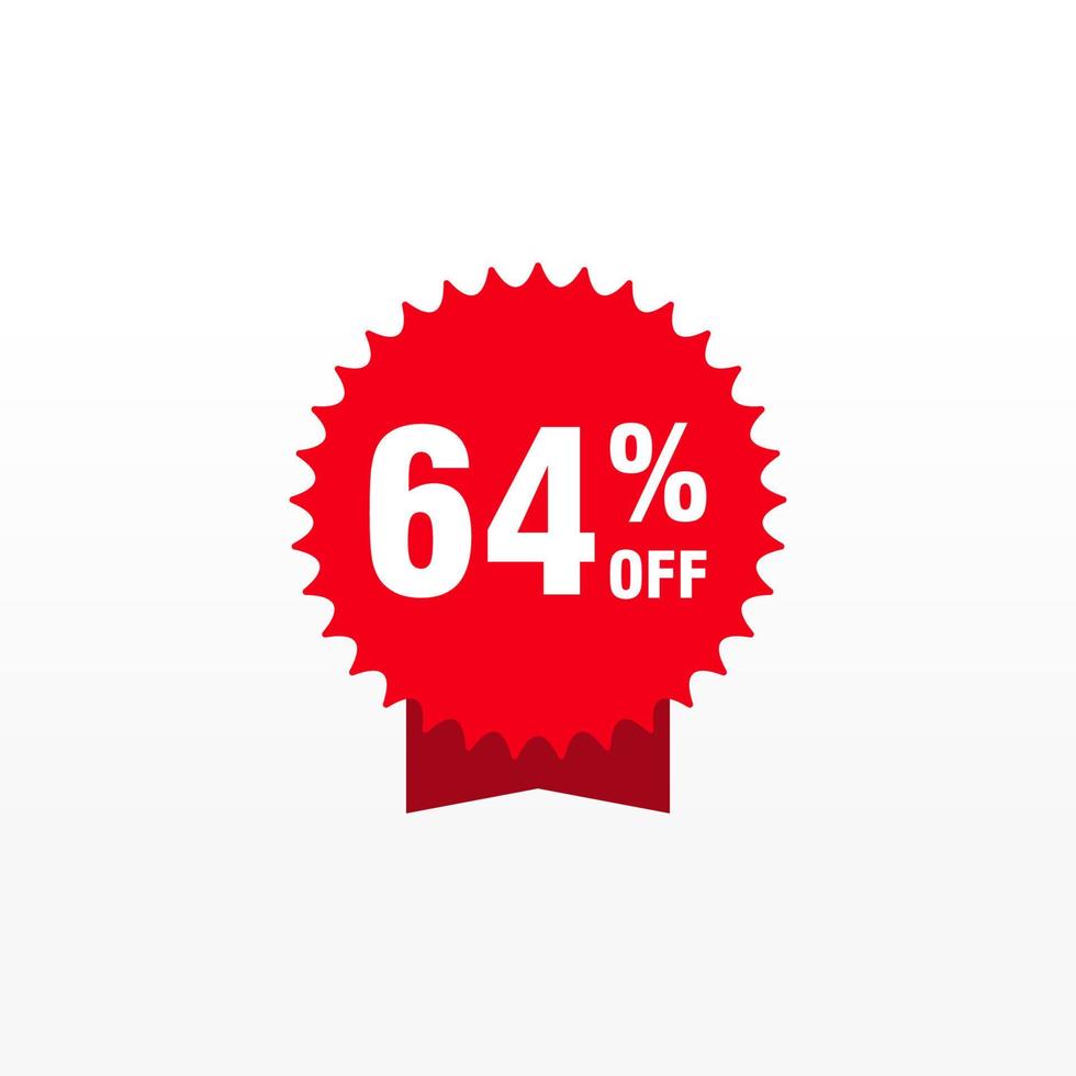 64 discount, Sales Vector badges for Labels, , Stickers, Banners, Tags, Web Stickers, New offer. Discount origami sign banner.