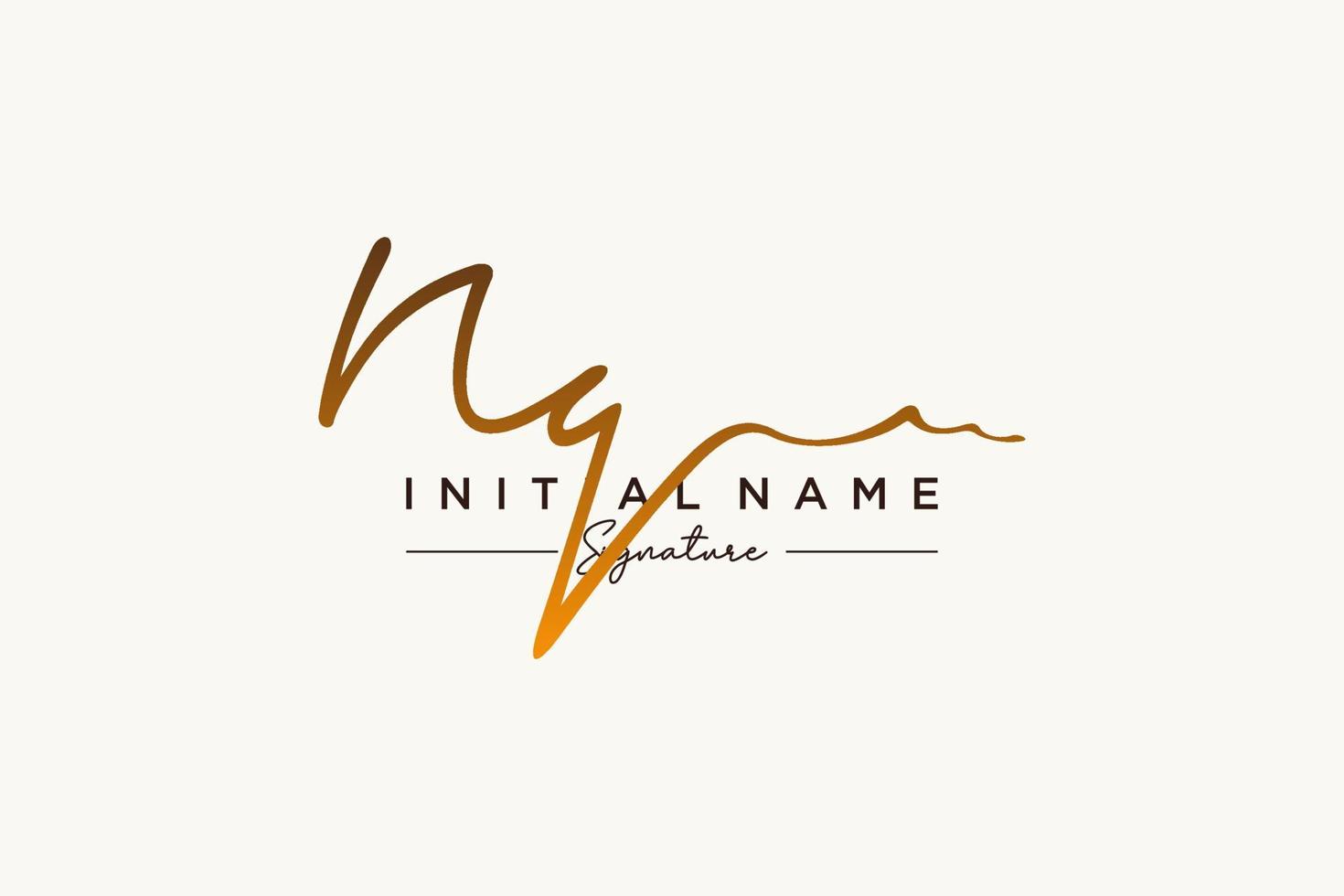 Initial NQ signature logo template vector. Hand drawn Calligraphy lettering Vector illustration.