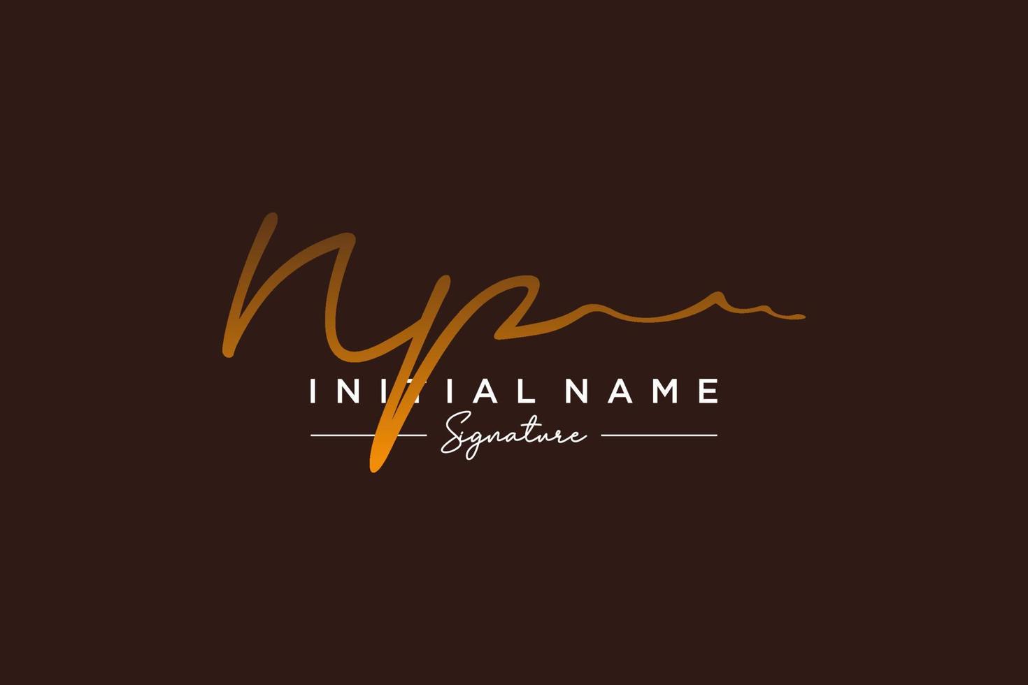 Initial NP signature logo template vector. Hand drawn Calligraphy lettering Vector illustration.