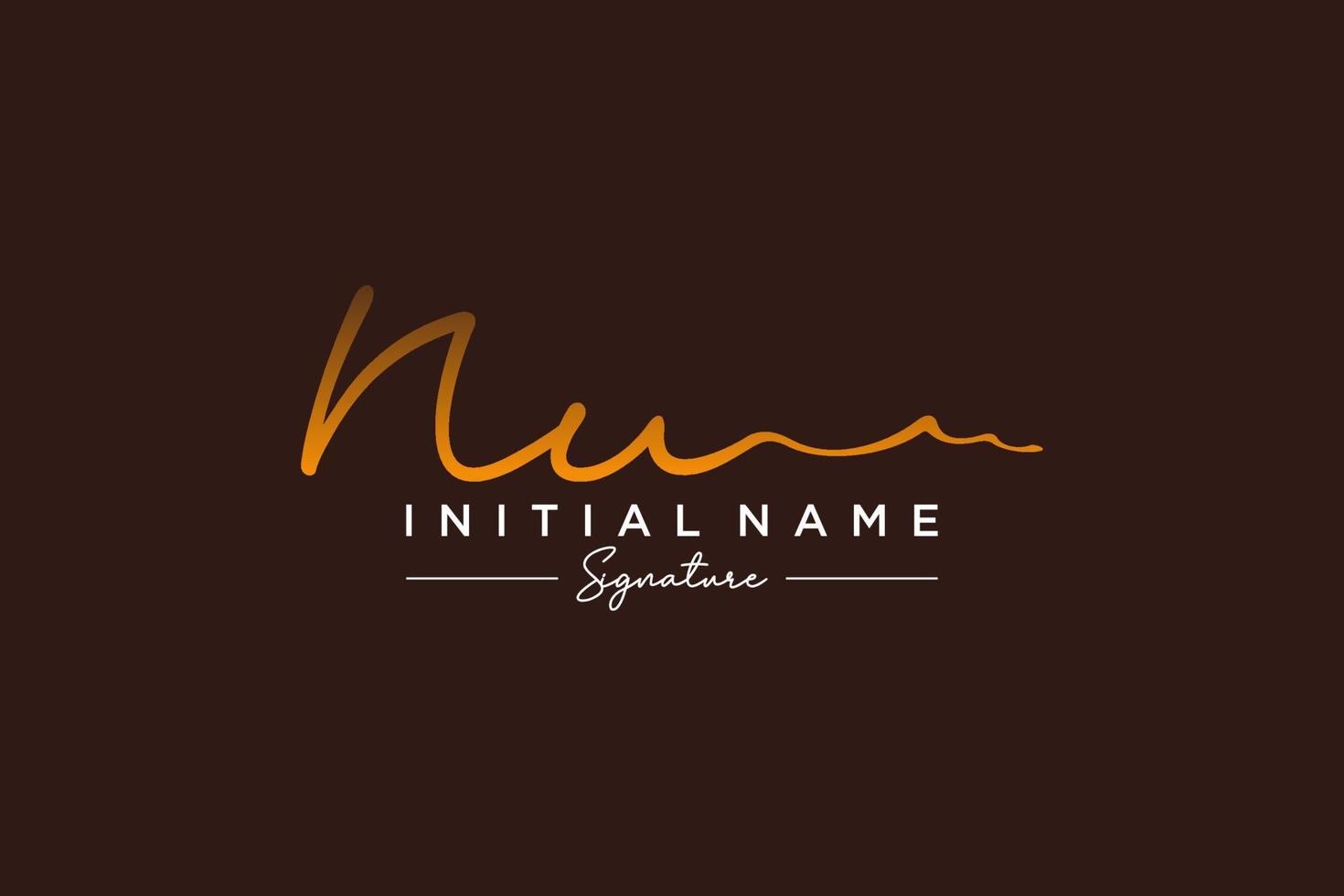 Initial NU signature logo template vector. Hand drawn Calligraphy lettering Vector illustration.