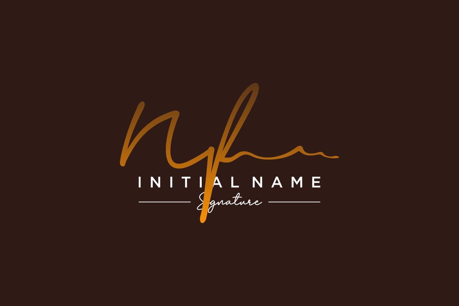 Initial NF signature logo template vector. Hand drawn Calligraphy lettering Vector illustration.